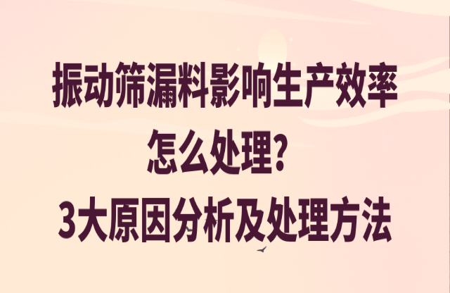 振動篩漏料影響生產(chǎn)效率怎么處理？3大原因分析及處理方法